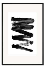 Gerahmter Kunstdruck Schwarzer Blitz