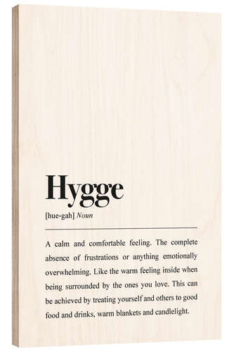 Holzbild Hygge Definition (englisch)