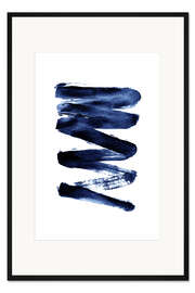 Gerahmter Kunstdruck Blauer Blitz