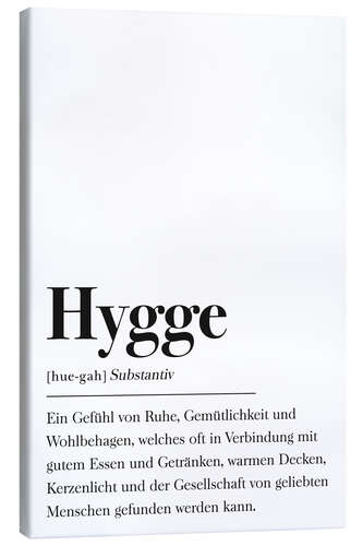 Leinwandbild Hygge Definition