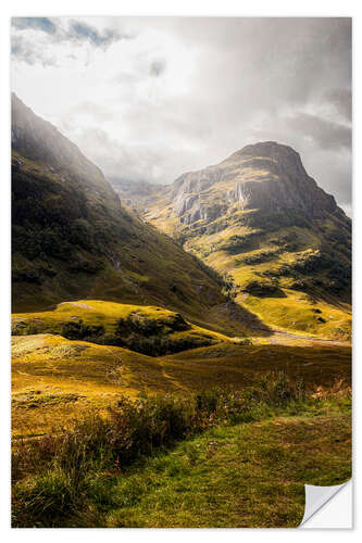 Selvklebende plakat Glencoe Valley Scotland