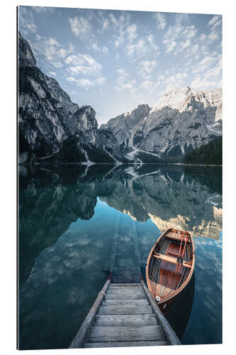 Gallery print Braies lake moody sunrise