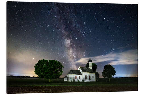 Acrylic print Milky Way over St. Johann in Raisting