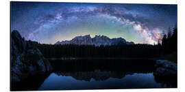 Aluminium print Dolomiten Karersee MilkyWayPano 2zu1 (1 von 1)