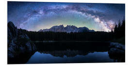 PVC-taulu Dolomiten Karersee MilkyWayPano 2zu1 (1 von 1)