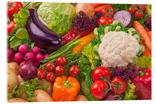 Quadro em acrílico Legumes coloridos