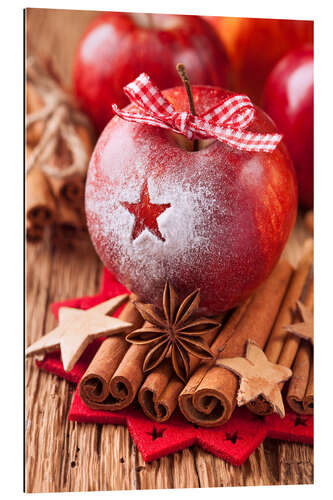 Galleritryck Red winter apples with cinnamon sticks and anise