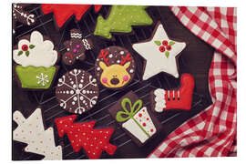 Aluminium print Colourful Christmas Cookies