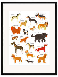 Gerahmter Kunstdruck Hunde in allen Größen