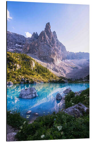 Tableau en aluminium Lac de montagne, Dolomites