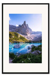 Gerahmter Kunstdruck Bergsee Dolomiten