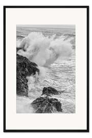Gerahmter Kunstdruck Wintersturm in Island