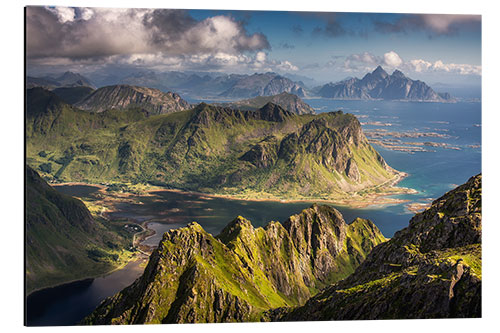 Tableau en aluminium Montagnes et fjords en Norvège