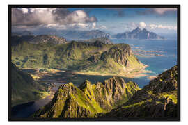 Gerahmter Kunstdruck Berge und Fjorde in Norwegen