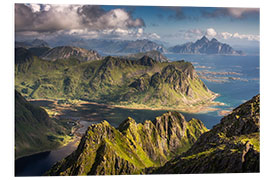 Print på skumplade Mountains and fjords in Norway