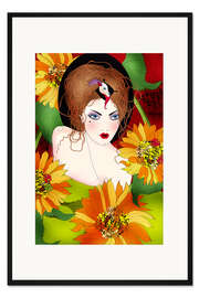 Gerahmter Kunstdruck der Steinbock