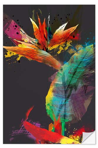 Selvklebende plakat Bird of paradise flower