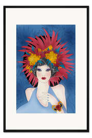 Gerahmter Kunstdruck der Widder