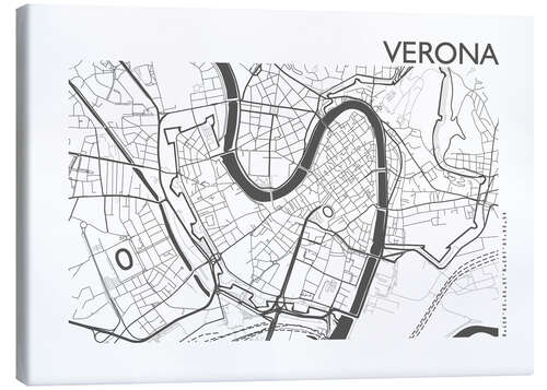 Canvastavla City map of Verona