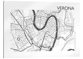 Quadro em plexi-alumínio City map of Verona