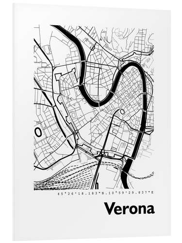 Cuadro de PVC Mapa de la ciudad de Verona