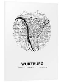 Tableau en PVC Plan de la ville de Wurtzbourg