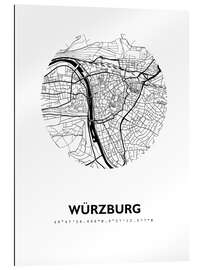 Quadro em plexi-alumínio Mapa de Wurtzburgo