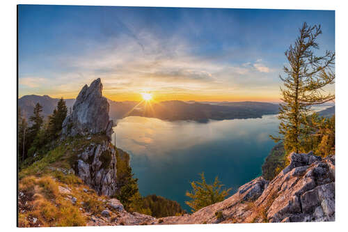 Tableau en aluminium Attersee à la lumière du soir