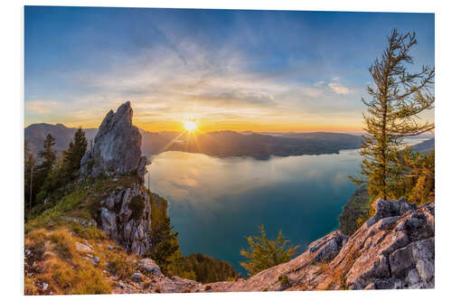 Foam board print Attersee in the evening light