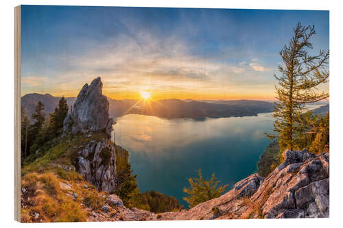 Print på træ Attersee in the evening light