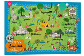 Foam board print Colorful map of the Sauerland