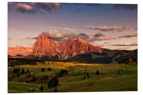 PVC print Alpe di Siusi Alpenglow