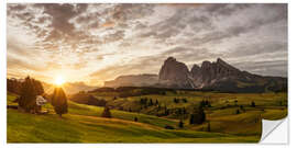 Wall sticker Sunrise at Alpe di Siusi