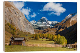 Holzbild Großglockner im Herbst