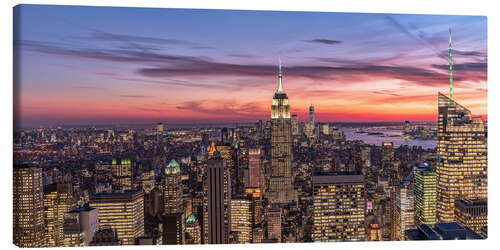 Canvas print Evening mood over New York City