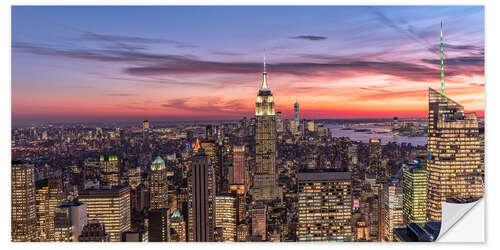 Naklejka na ścianę Evening mood over New York City