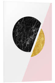 PVC print Scandinavian composition with marble and gold