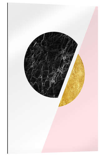 Gallery print Scandinavian composition with marble and gold