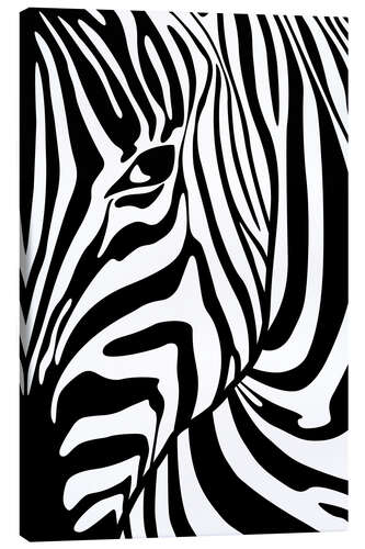 Stampa su tela Zebra in bianco e nero nel ritratto