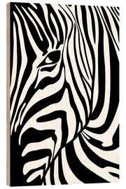 Puutaulu Black And White Zebra Portrait