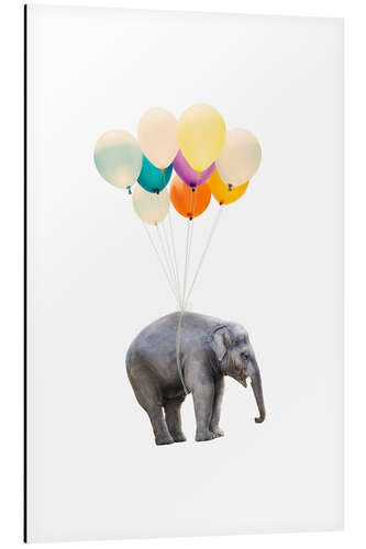 Alumiinitaulu Elephant With Colourful Balloons