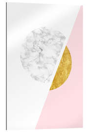 Gallery print Scandinavian design with marble and gold