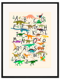 Gerahmter Kunstdruck Dino-Alphabet