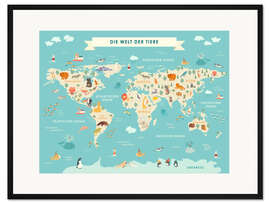 Gerahmter Kunstdruck Die Welt der Tiere - Deutsch