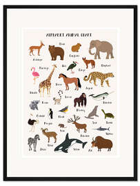 Gerahmter Kunstdruck ABC der Tiere (englisch)