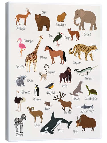 Canvas-taulu Favorite animals (German)