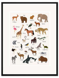 Gerahmter Kunstdruck Lieblingstiere - Deutsch