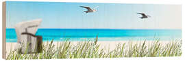 Quadro de madeira Beach chair, Baltic Sea - Art Couture