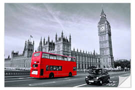 Sticker mural Bus rouge sur le pont de Westminster