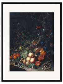 Gerahmter Kunstdruck Pfirsiche, Trauben, Granatäpfel, Melonen